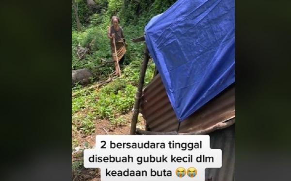 Bersaudara Buta Hidup Di Gubuk Screenshoot TikTok @niluhgetas