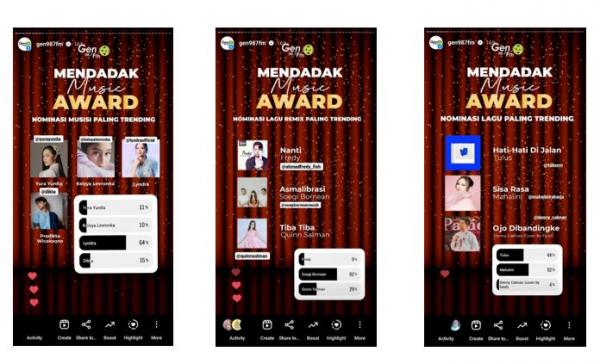 Nominasi Mendadak Music Award Nominasi Mendadak Music Award. (Foto: dok Gen FM)