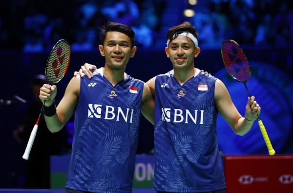 Pebulu tangkis ganda putra Indonesia, Fajar Alfian/Muhammad Rian Ardianto sukses menjuarai All England 2023, Minggu (19/3/2023). (Foto: REUTERS)
