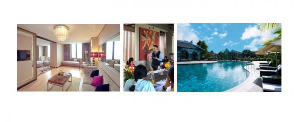 Hotel Archipelago Kiri ke kanan: Garden Palace Hotel Surabaya Powered by Archipelago, Sosialisasi PbA di Royal Kamuela Ubud, Can Tho Eco Resort Powered by Archipelago-Vietnam. (Foto: dok Archipelago International)