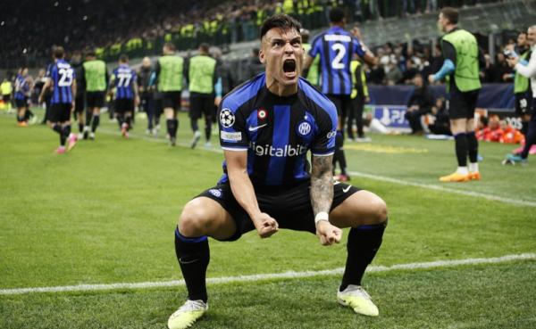 Inter Milan Lautaro Martinez Inter Milan menang atas Benfica pada leg kedua perempat final Liga Champions di Giuseppe Meazza, Kamis (20/4/2023) dini hari WIB. (Foto: REUTERS)