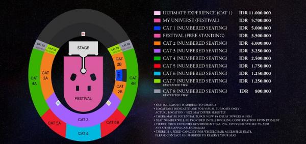 Denah Coldplay 2023 Denah Seatplan Coldplay 2023 (screenshot)