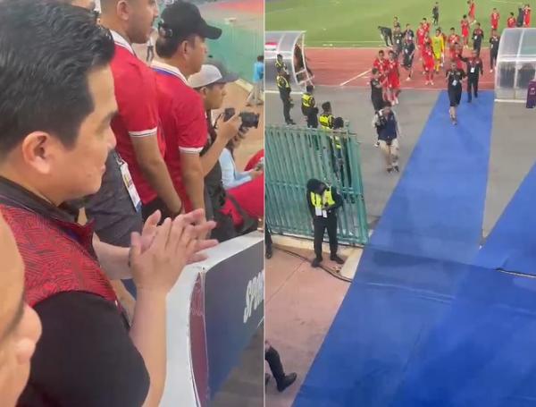 Ketum PSSI, Erick Thohir Timnas INdonesia U-22 Ketum PSSI, Erick Thohir menyambut Timnas Indonesia U-22 yang sukses mengalahkan Vietnam dengan skor 3-2 pada laga semifinal SEA Games 2023 di Stadion Olympic Phnom Penh, Sabtu (13/5/2023). (Foto: MPI/Cikal Bintang)