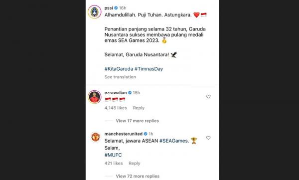 Man United ucapkan selamat ke Indonesia Man United ucapkan selamat ke Indonesia. (Foto: PSSI)
