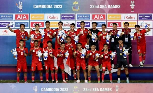 Timnas Indonesia U-22 meraih medali emas SEA Games 2023. (Foto: Berita Harian)
