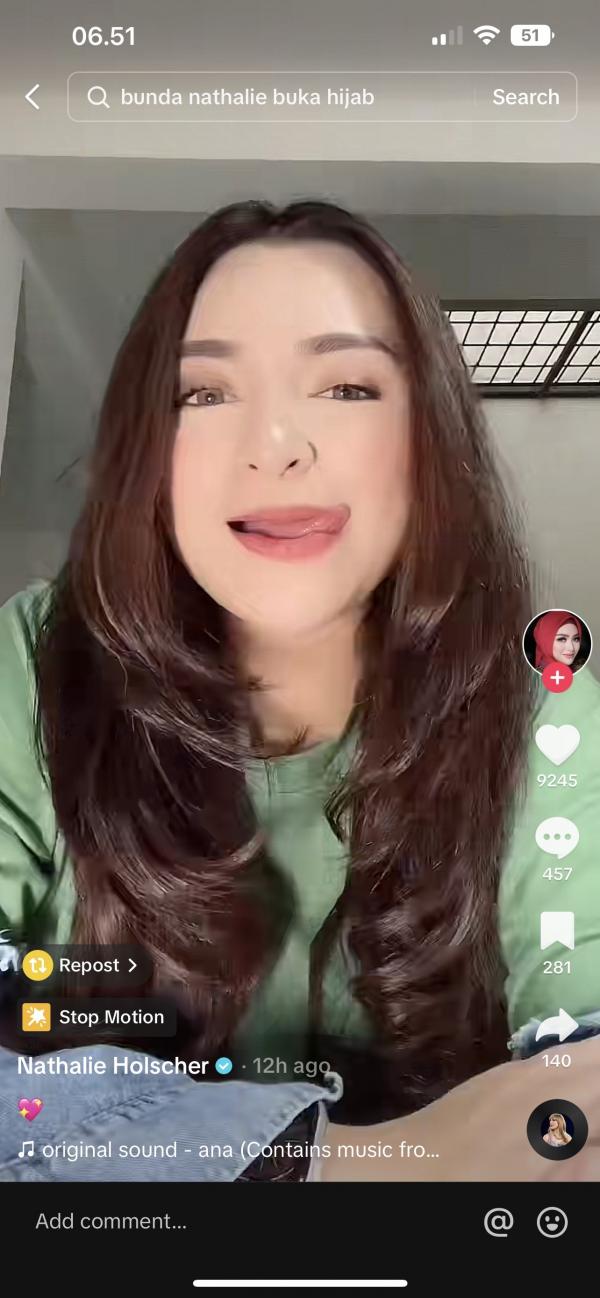 Penampilan perdana Nathalie Holscher tanpa hijab. (Foto: Instagram)