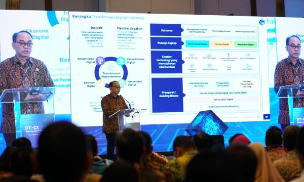 Menkominfo Budi Arie di DTICX Menteri Komunikasi dan Informatika Budi Arie Setiadi dalam Digital Transformation Indonesia Conference and Expo. (Foto: dok DTICX)