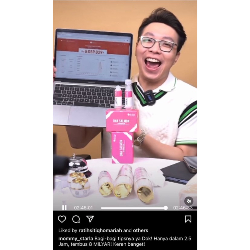 Inara Rusli puji kesuksesan dr Richard Lee di Shopee Live. (Foto: dok Instagram @mommy_starla)