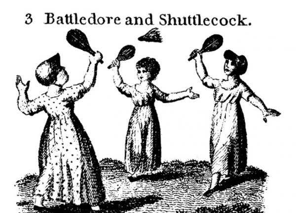 Di Inggris, permainan bulu tangkis awalnya disebut battledore.
