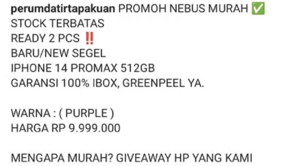 Akun Ig Akun @perumdatirtapakuan diduga dibajak atau diretas. (Foto tangkapan layar).