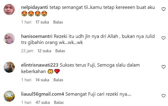 Komentar Fuji Shopee Tangkapan layar Instagram.