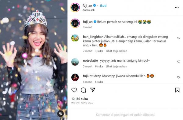 Fuji Shopee Live Tangkapan layar Instagram Fuji. (Foto: dok Instagram fuji_an)