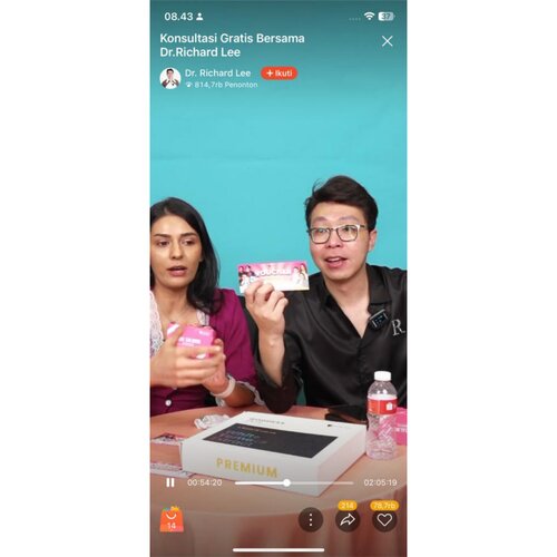 dr Richard Lee shopee Tangkapan layar Shopee Live dr Richard Lee.