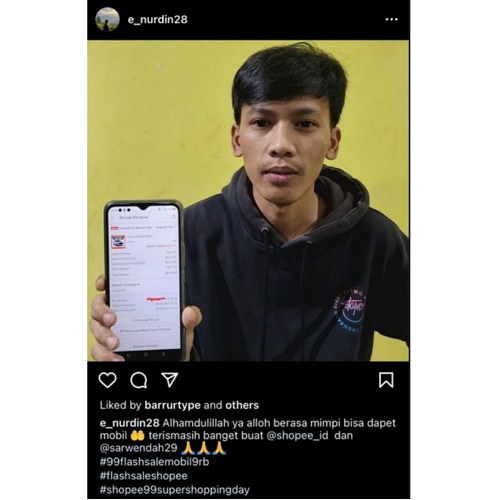 Flash Sale Mobil Shopee Tangkapan layar Instagram @e_nurdin28.