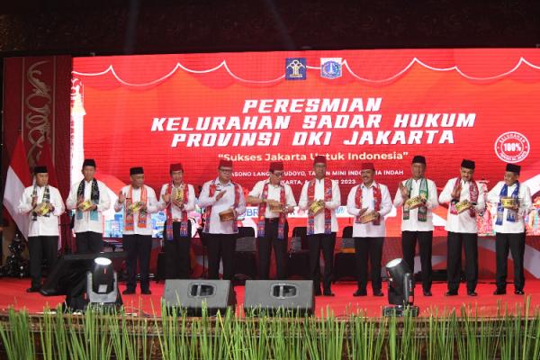 Peresmian Kelurahan Sadar Hukum DKI Jakarta Peresmian Kelurahan Sadar Hukum DKI Jakarta Tahun 2023, Jumat (6/10/2023). (Foto: dok Kemenkumham)