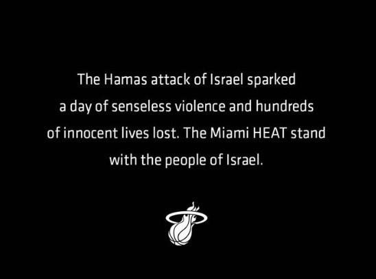 Miami Heat Miami Heat ikut bersimpati dengan Israel (Foto: Instagram)