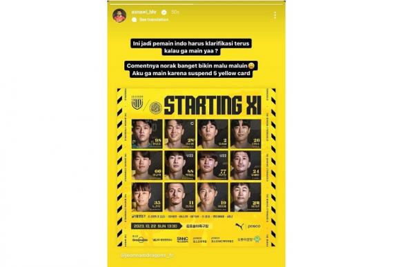 Kapten Timnas Indonesia Asnawi Mangkualam murka sebut netizen norak. (Foto: Instagram/asnawi_bhr)