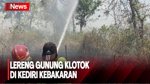 Lereng Gunung Klotok di Kediri Terbakar, 3 Unit Mobil Damkar Dikerahkan