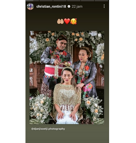 Amanda Gonzales nikah Cristian Gonzales melakukan siraman jelang pernikahan putrinya, Amanda Gonzales. (Foto: Instagram @christian_rontini18)