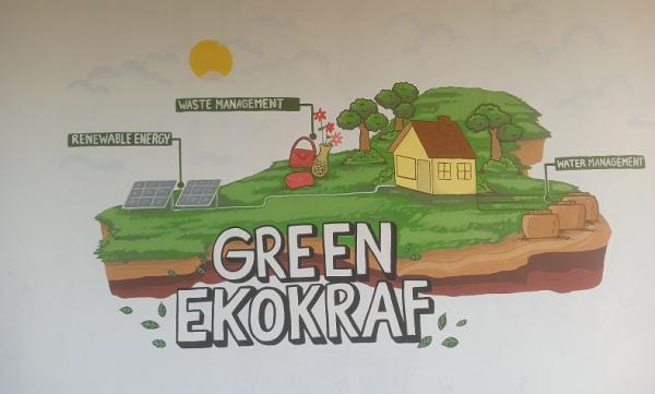 ekokraf Mural green ekokraf di Rumah Batik Sekar Tanjung. (ihya` ulumuddin).