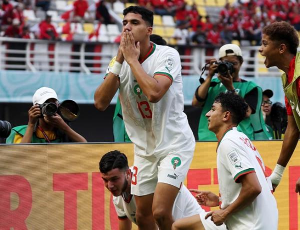Maroko Timnas Maroko menang 2-0 atas Panama dalam fase Grup A Piala Dunia U-17. Pertemuan kedua tim berlangsung di Stadion Gelora Bung Tomo (GBT), Jumat (10/11/2023) sore WIB. (foto: FIFA)