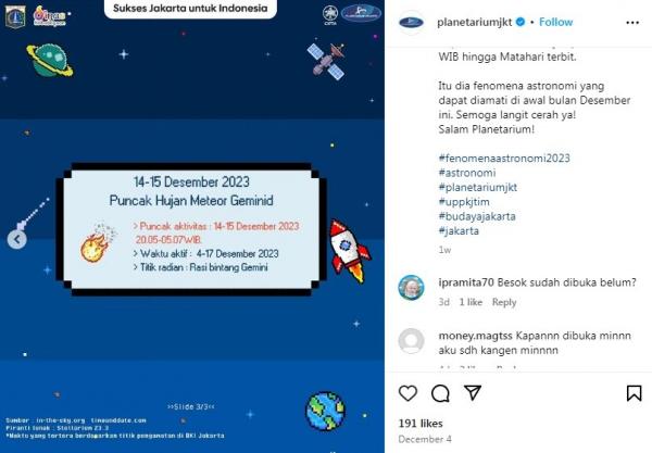 Puncak Hujan Meteor Geminid