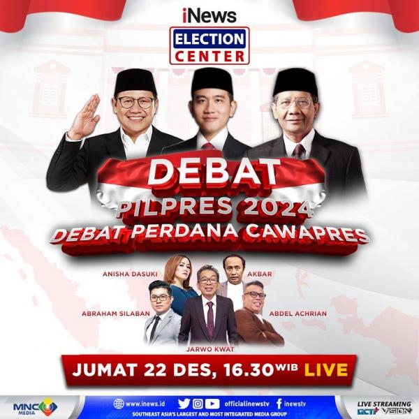 Debat Kedua Pilpres 2024 Jumat, 22 Desember 2023. (Foto iNews).