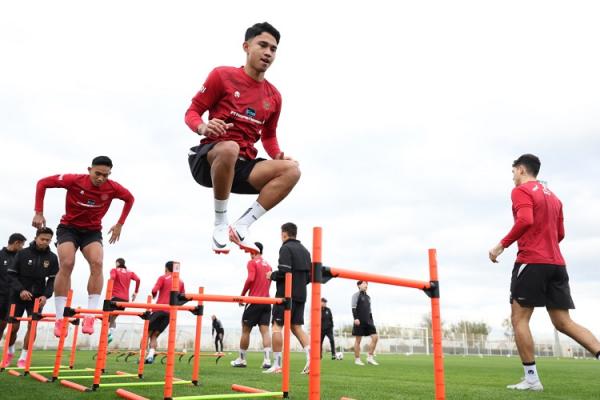 Timnas Indonesia Pemain Timnas Indonesia digeber latihan fisik dengan intensitas tinggi dalam TC di Antalya, Turki, jelang Piala Asia 2023. (Foto: PSSI)