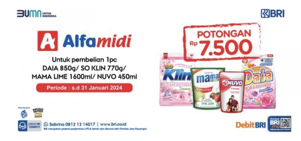 BRI menghadirkan promo belanja di Alfamidi. (Foto: dok BRI)