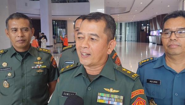 KAPUSPEN TNI Kapuspen Mayjen TNI Nugraha Gumilar di iNews Tower, Rabu (17/1/2024). (Foto MPI).