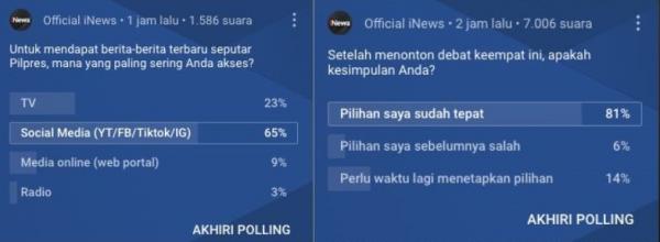 Debat Cawapres Pilpres 2024 Mahfud MD, Cak Imin dan Gibran saling berpelukan dalam debat cawapres.