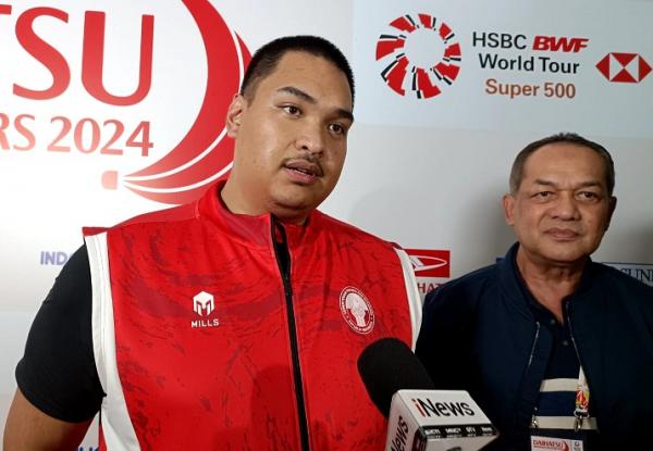 Ganda putra Indonesia Leo Rolly Carnando/Daniel Marthin juara Indonesia Masters 2024.&nbsp;Menteri Pemuda dan Olahraga (Menpora), Dito Ariotedjo apresiasi PBSI. (Foto: Andhika Khoirul Huda)