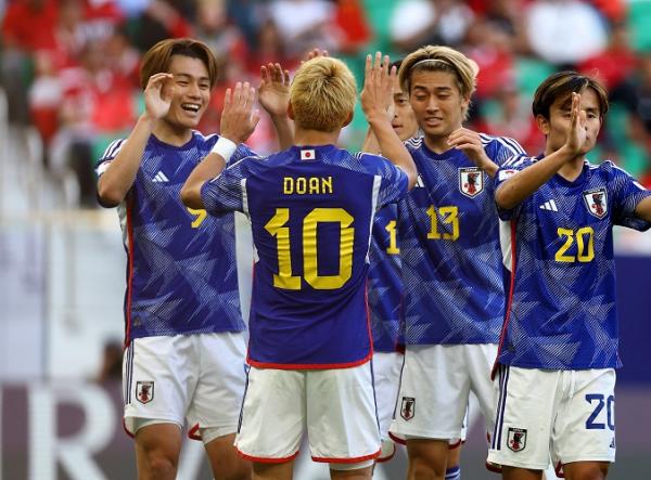 Timnas Jepang bakal meladeni Bahrain pada 16 besar Piala Asia 2023 di Stadion Al Thumama, Doha, Qatar, Rabu (31/1/2024) malam WIB. (Foto: REUTERS)