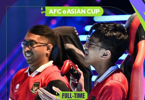 Indonesia efootball Timnas Indonesia melaju ke final Piala Asia 2023. Namun bukan di dunia nyata melainkan di permainan eFootball yang digelar oleh Asosiasi Sepak Bola Asia (AFC). (foto: AFC)