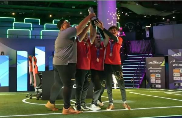 Timnas Indonesia eFootball Timnas Indonesia juara Piala Asia eFootball 2023 atau AFC eAsian Cup. Indonesia menang dua leg lawan Jepang di final. (foto: Youtube AFC)
