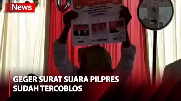 Detik-Detik Wanita Histeris usai Surat Suara Pilpresnya Sudah Tercoblos di Tegal
