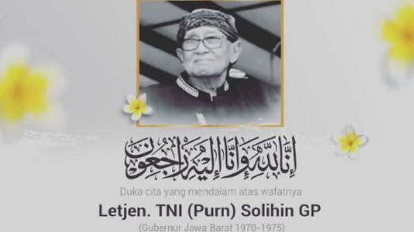 Solihin GP Obituari Letjen TNI (Purn) Solihin GP, Gubernur Jawa Barat ke-8 yang meninggal dunia pada Selasa (5/3/2024) pagi.(Foto: Instagram/@jusufkalla)