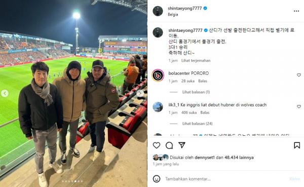 Pelatih Shin Tae-yong menonton aksi Sandy Walsh be Pelatih Shin Tae-yong menonton aksi Sandy Walsh bersama KV Mechelen vs Westerlo di Liga Belgia, Sabtu (9/3/2024) dini hari WIB. (Foto: Instagram @shintaeyong7777)