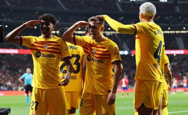Barcelona Barcelona menang telak 3-0 atas Atletico Madrid pada jornada ke-29 Liga Spanyol di Wanda Metropolitano, Senin (18/3/2024) dini hari WIB. (Foto: REUTERS)