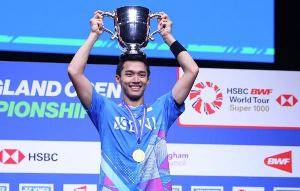 Jonatan Christie 12 Tunggal putra Indonesia Jonatan Christie punya tugas berat usai juara All England 2024. (Foto: PBSI)