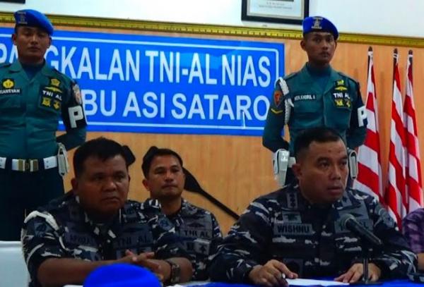 Denpom Lanal Nias Danlanal Nias Kolonel Laut (P) Wishnu Ardiansyah di Mako Lanal Nias, Nias Selatan, Sabtu (30/3/2024). (Foto: MPI)
