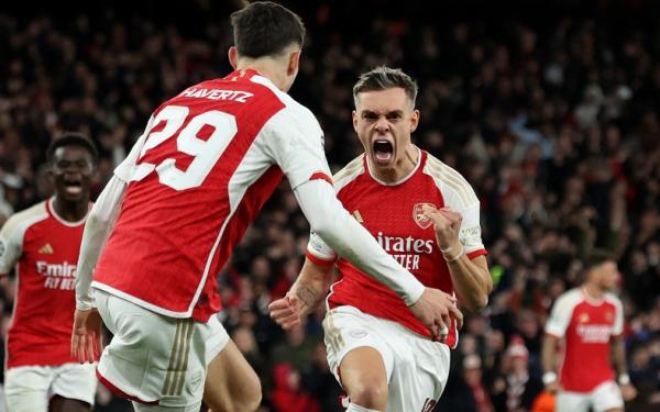 Arsenal Leandro Trossard Arsenal ditahan Bayern Munchen 2-2 pada leg pertama perempat final Liga Champions. (Foto: REUTERS)