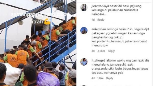 porter di pelabuhan nusantara parepare Para porter berlomba-lomba lari saat kapal bersandar di Pelabuhan Nusantara Parepare, viral di media sosial. (Tangkapan layar video infoparepare)
