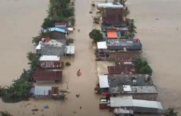 Pantauan udara banjir bandang di Kabupaten Luwu merendam ribuan rumah warga, Jumat (3/5/2024). (Foto: iNews)