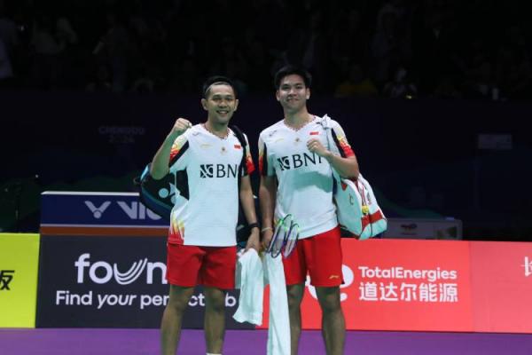 Fajar Alfian/Daniel Marthin jadi pasangan dadakan Fajar Alfian/Daniel Marthin jadi pasangan dadakan pada perempat final Thomas Cup 2024. (Foto: PBSI)