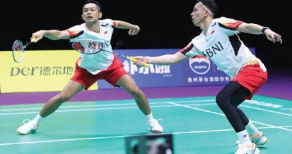Fajar Alfian/Muhammad Rian Ardianto Ganda putra, Fajar Alfian/Muhammad Rian Ardianto, kalah dari duo China Liang Wei Keng/Wang Chang 18-21, 21-17 dan 17-21 dalam partai kedua laga final Thomas Cup (Foto: PBSI)