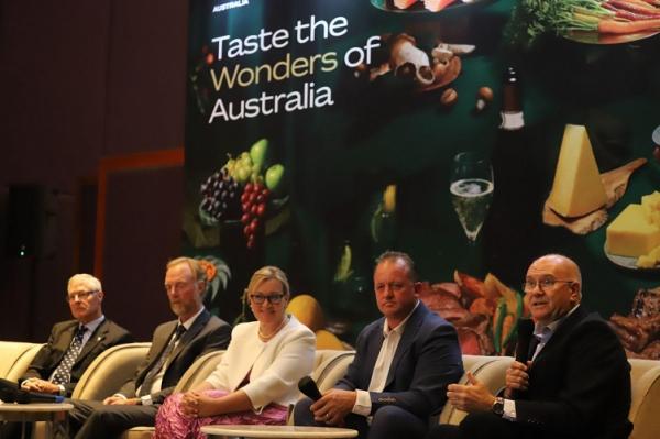 Prescon MLA Press conference acara Taste the Wonders of Australia di Raffles Hotel Jakarta, Selasa (21/5/2024). (Foto: dok iNews Media Group/Arif Julianto)