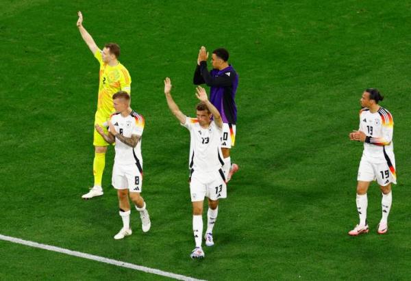 timnas Jerman memulai Euro 2024 Jerman memulai Euro 2024 dengan kemenangan 5-1 atas Skotlandia di Fussball Arena, Sabtu (15/4/2024) dini hari WIB. (Foto: REUTERS)