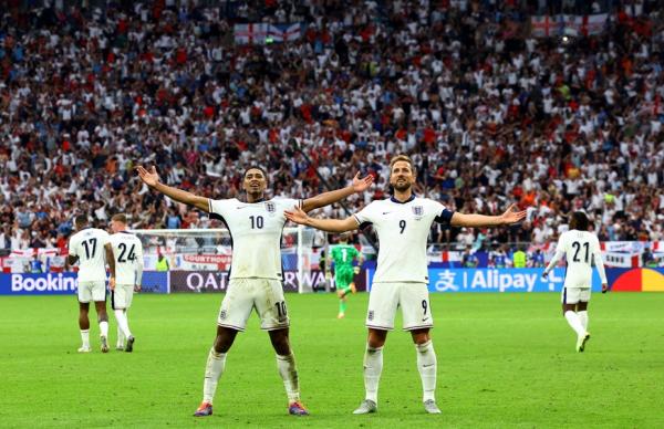 Inggris Timnas Inggris menang 2-1 atas Slovakia di 16 besar Euro 2024. Inggris pun melaju ke delapan besar. (foto: REUTERS)