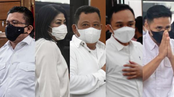 Lima terdakwa kasus pembunuhan Yosua Hutabarat Lima terdakwa kasus pembunuhan Yosua Hutabarat (Brigadir J): Ferdy Sambo, Putri Candrawathi, Kuat Ma`ruf, Ricky Rizal dan Richard Eliezer (Bharada E) (foto: MPI)